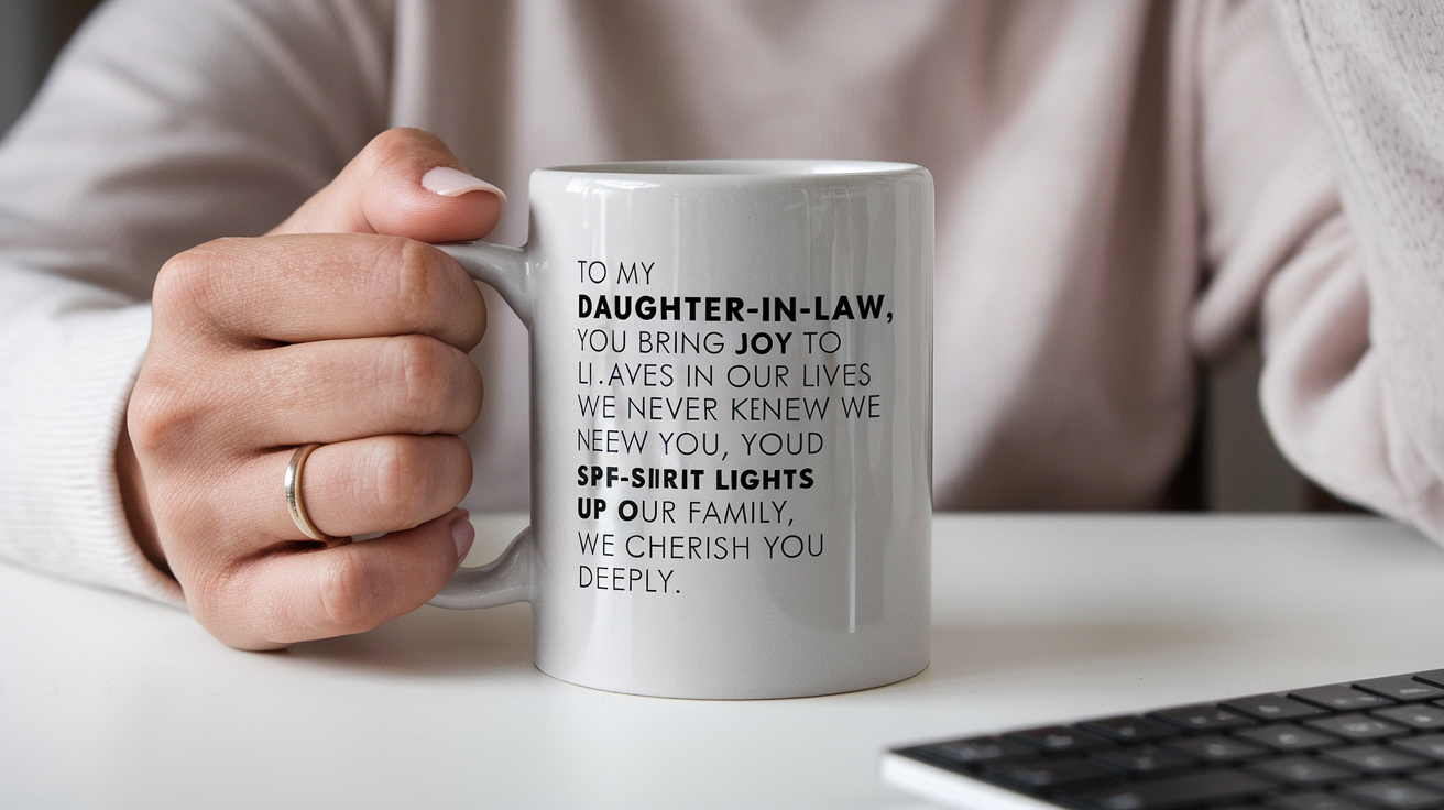 World's Greatest Daughter-in-law quote on coffee mug mockup for Amazon POD