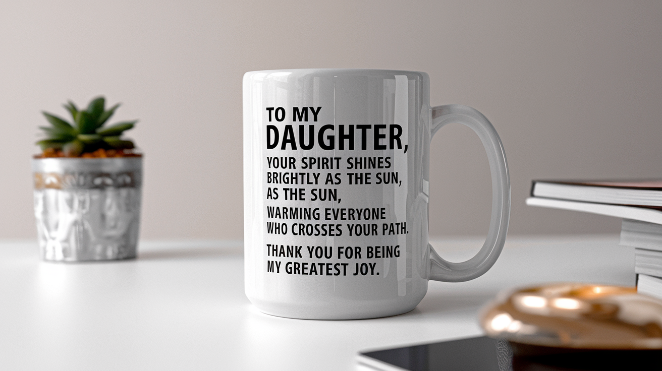 Daughter by Day Ninja by Night quote on coffee mug mockup for Amazon POD