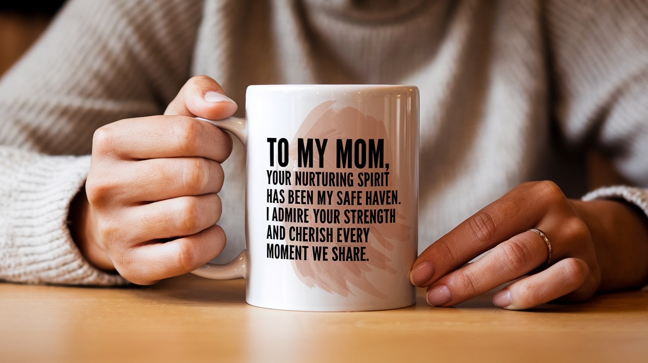 To-My Mom quote on coffee mug mockup for Amazon POD