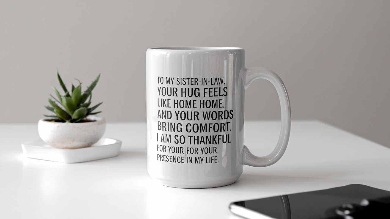 Sister-in-law by Day Ninja by Night quote on coffee mug mockup for Amazon POD