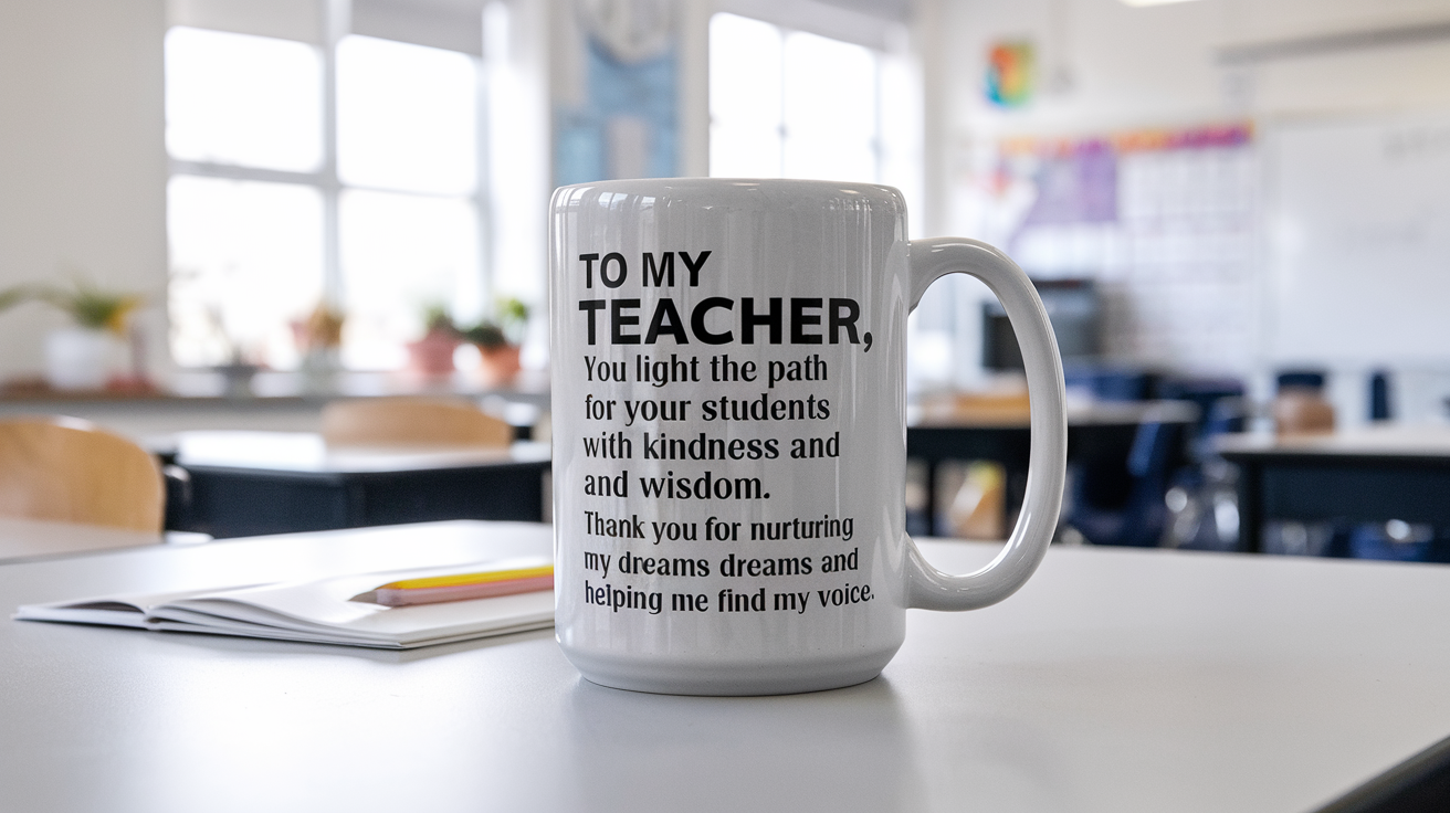 To-My Teacher quote on ninja tumbler mockup for Amazon POD